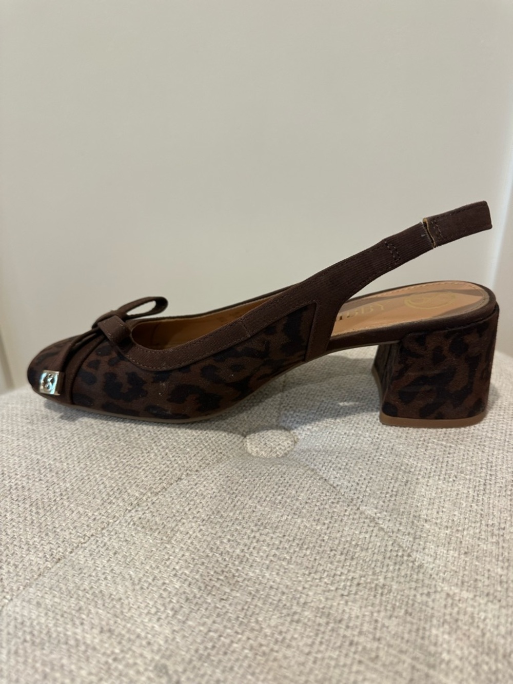 Sam & Libby size 8 Giselle Brown slingback leopard pattern pumps - Picture 5 of 10